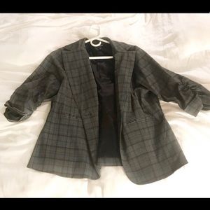 Torrid Rouched 3/4 Sleeved Grey  Blazer